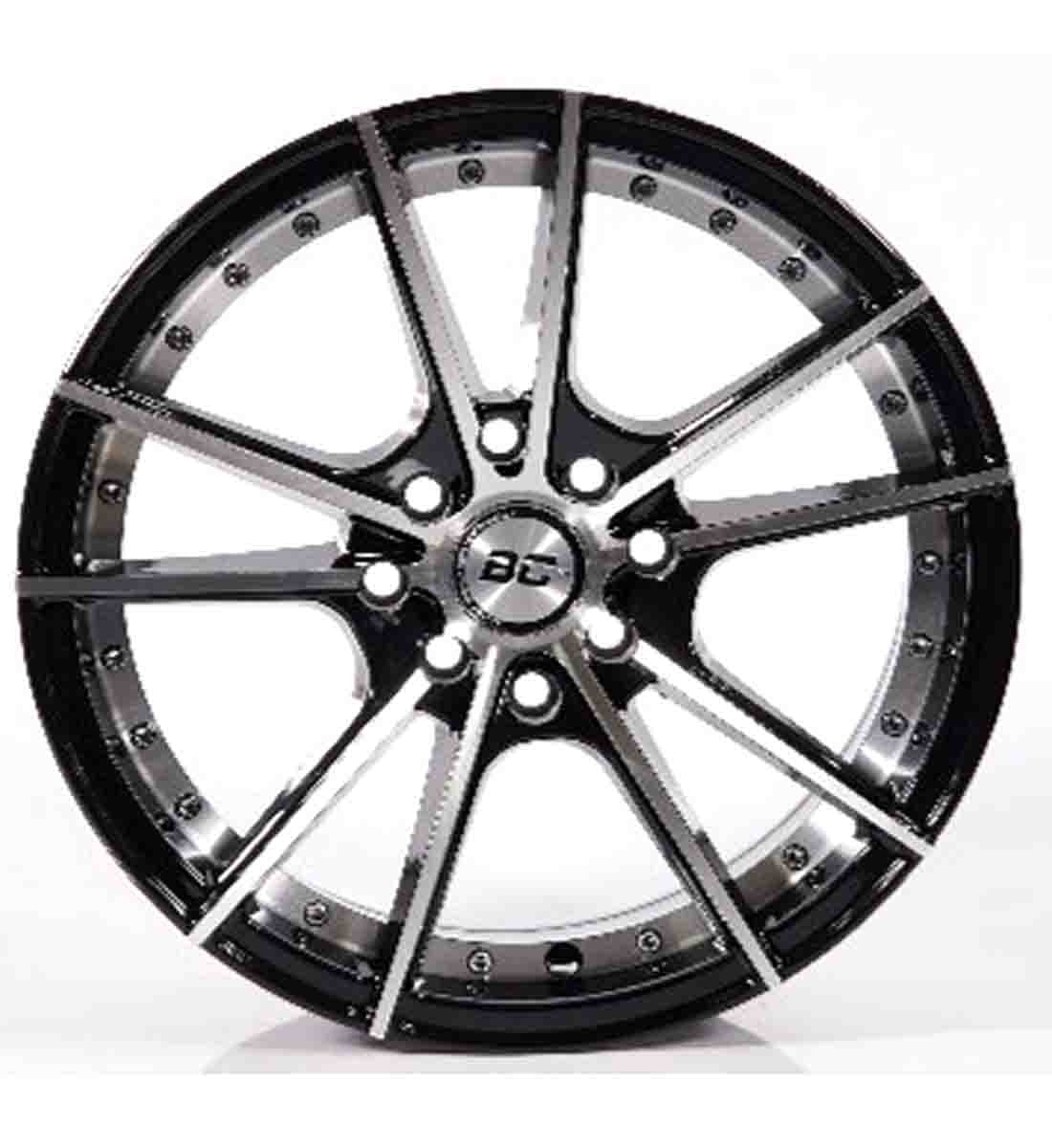 RIN BLACK CAT 15x7.0 8H 100/114.3 et 30 CB 73.1 BFM+INNER LINE NEGRO/PLATA, C/50000098