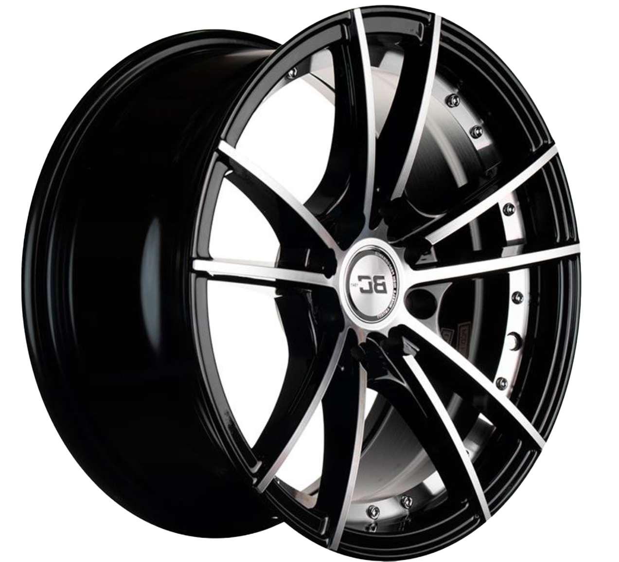RIN BLACK CAT 15x7.0 8H 100/114.3 et 30 CB 73.1 BFM+INNER LINE  NEGRO/PLATA,    C/50000098