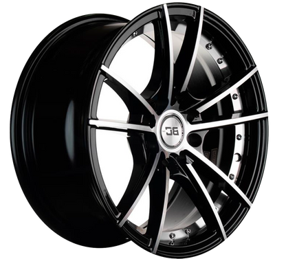 RIN BLACK CAT 15x7.0 8H 100/114.3 et 30 CB 73.1 BFM+INNER LINE  NEGRO/PLATA,    C/50000098