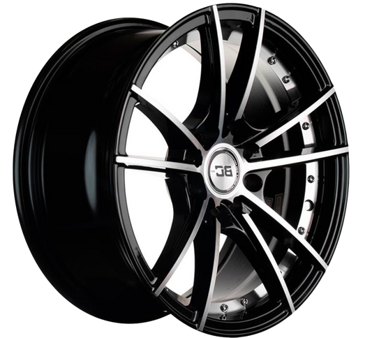 RIN BLACK CAT 15x7.0 8H 100/114.3 et 30 CB 73.1 BFM+INNER LINE  NEGRO/PLATA,    C/50000098