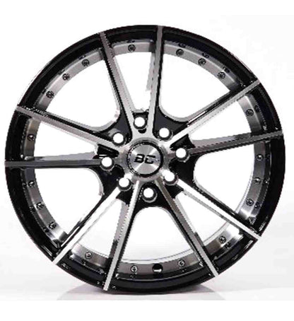 RIN BLACK CAT 15x7.0 8H 100/114.3 et 30 CB 73.1 BFM+INNER LINE  NEGRO/PLATA,    C/50000098