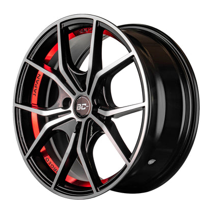 RIN BLACK CAT 16x7.0 4H 100 et 38 CB 73.1BFM+RED LINE  NEGRO/PLATA/ROJO,    C/50000166