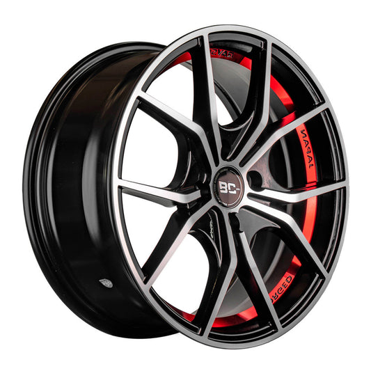 RIN BLACK CAT 16x7.0 4H 100 et 38 CB 73.1BFM+RED LINE  NEGRO/PLATA/ROJO,    C/50000166
