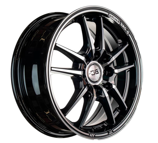 RIN BLACK CAT 14x5.5 8H 100/114.3 et 35 CB 73.1 BFM  NEGRO/PLATA,    C/50000180